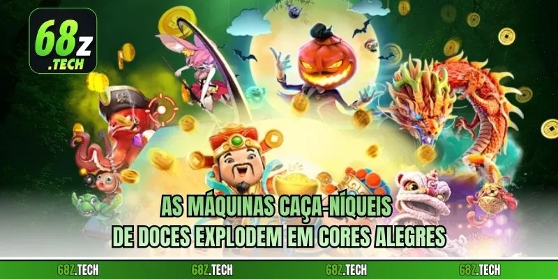 As máquinas caça-níqueis de doces explodem em cores alegres