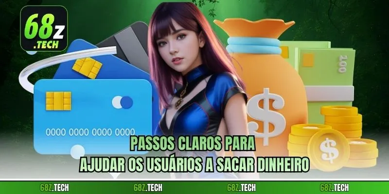Passos claros para ajudar os usuários a sacar dinheiro
