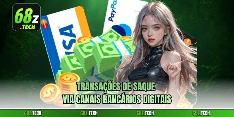 Transações de saque via canais bancários digitais